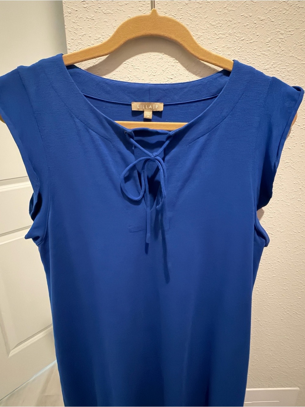 Lilla P Cobalt Blue Tie-Front Cap Sleeve Tunic